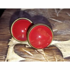 rot Ohrringe u Ringe Cabochonschmuck verschiedene Fassungen handbemalt die Schmuckkiste