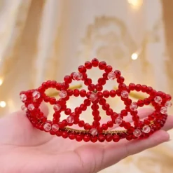 Rote Perlenkrone – Handgemachtes Diadem für Braut, Ball, Shooting & Cosplay | Red Queen