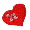 Rotes Amigurumi Herz mit Glasperlen – Handgehäkelt, Geschenkidee, Deko