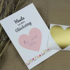 Rubbelkarte Rubbellose selber machen Gutscheinkarten zum Selbstausfüllen Schwangerschaftsankündigung Valentinstag Mutter