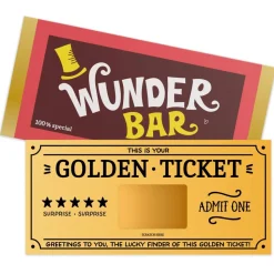 Rubbelkarte zum selbstbeschriften Golden Ticket Gutschein Rubbellos