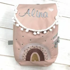 Rucksack mit Namen,  Rucksack mit Regenbogen, Kindergartenrucksack, Nstyle Fashion