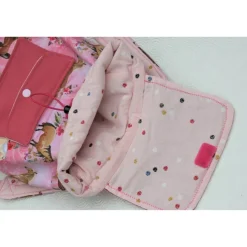 Rucksack Pferdefreunde, Kindergartenrucksack, rosagrundig, Pferdemotiv mit Tasche, Softshell ca. 27x30cm