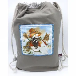 Rucksack, Turnbeutel, Sportbeutel, Schneemann, Dachs und Hase