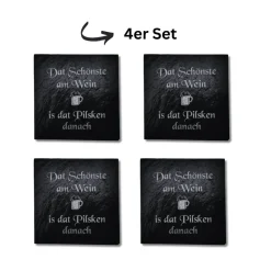 RuhrPott Untersetzer aus Schiefer – personalisierbar mit Lasergravur & Wunschtext