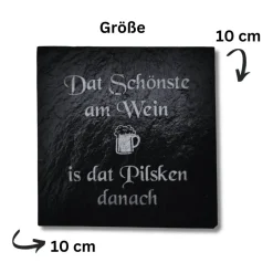 RuhrPott Untersetzer aus Schiefer – personalisierbar mit Lasergravur & Wunschtext