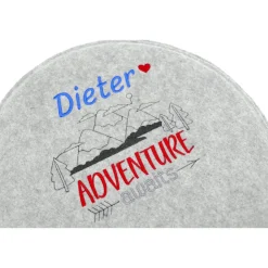 Rundes Filzsitzkissen mit personalisiertem Namen