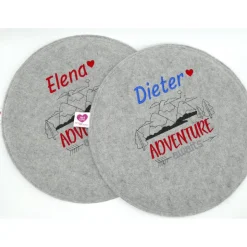 Rundes Filzsitzkissen mit personalisiertem Namen