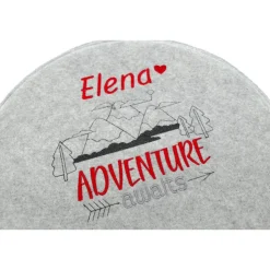 Rundes Filzsitzkissen mit personalisiertem Namen