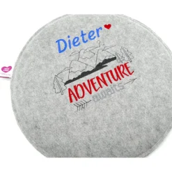 Rundes Filzsitzkissen mit personalisiertem Namen