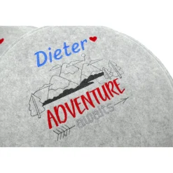 Rundes Filzsitzkissen mit personalisiertem Namen