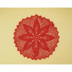 Rundes Häkeldeckchen rot Ø 25 cm Weihnachtsstern