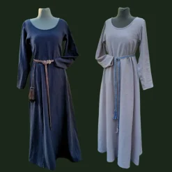 Rundhals Ausschnitt Wikinger Leinen Kleid, used look, Unterkleid, Mittelalter, stonewashed Leinen, Toraxacum