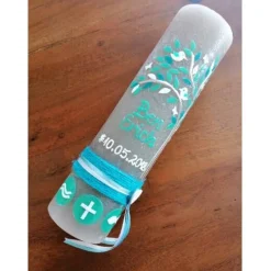 RUSTICA, VINTAGE-Look, SHABBY, Rustikal, Taufkerze, Lebensbaum, Baum, Mädchen, Junge, Kerze, Taufe, keine Folie, inkl Wa