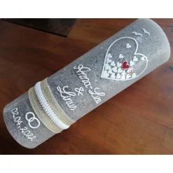 RUSTICA, VINTAGE-Look,Rustikal, Hochzeitkerze, Hochzeitskerze, Brautkerze, Verlobungskerze, weiß Hochzeit, Flora, inkl W