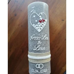 RUSTICA, VINTAGE-Look,Rustikal, Hochzeitkerze, Hochzeitskerze, Brautkerze, Verlobungskerze, weiß Hochzeit, Flora, inkl W