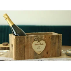 RUSTIKALE BLUMENKISTE aus alten Obstkistenbrettern Geschenk Brautpaar Hochzeit Holz TISCHDEKO Weinkiste Blumenkasten Graviert Personalisiert