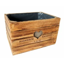 Rustikale GESCHENKEKISTE PERSONALISIERT HOCHBEET Hochzeit Vintage Holzkiste Hochzeitsgeschenk Hölzerner Jahrestag