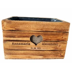 Rustikale GESCHENKEKISTE PERSONALISIERT HOCHBEET Hochzeit Vintage Holzkiste Hochzeitsgeschenk Hölzerner Jahrestag