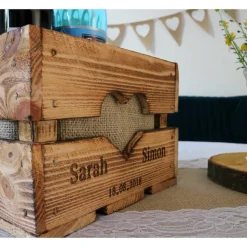 Rustikale OBSTKISTE Blumenkiste TISCHDEKO Hochzeitsgeschenk Geschenk Brautpaar Personalisiert aus Holz Vintage Hölzerne Jahrestag Valentin