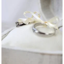 Rustikale RINGBOX aus HOLZ Herz Ringkissen Shabby Chic Weiß + GRAVUR Vintage Hochzeit Ringkästchen für Eheringe Ringscha