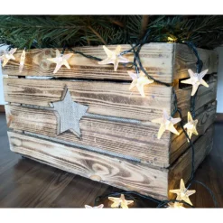 RUSTIKALE WEIHNACHTSBAUMSTÄNDER alte OBSTKISTE Christbaum Ständer aus Holz Weihnachtsdeko Vintage Holzkiste Baumhalter W