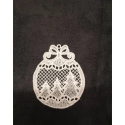 S-AH0001-001 Lace gestickte Anhänger Weihnachten - Handmade - Kugel01