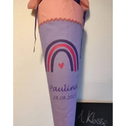 SALE Schultüte aus Stoff Regenbogen 70cm