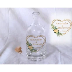 Sandzeremonie Glas mit Holzdeckel Hochzeitsbrauch Windlicht Design Geometric Heart