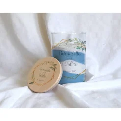 Sandzeremonie Glas mit Holzdeckel Hochzeitsbrauch Windlicht Design Bernadette