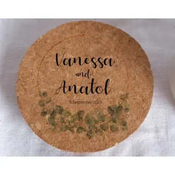 Sandzeremonie Glas mit Holzdeckel Hochzeitsbrauch Windlicht Design Eukalyptus unten