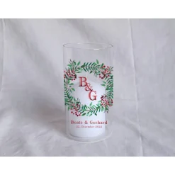 Sandzeremonie Glas mit Holzdeckel Hochzeitsbrauch Windlicht Design Christmas Wreath