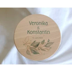 Sandzeremonie Glas mit Holzdeckel Hochzeitsbrauch Windlicht Design Salbei II