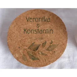 Sandzeremonie Glas mit Holzdeckel Hochzeitsbrauch Windlicht Design Salbei II