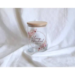 Sandzeremonie Glas mit Holzdeckel Hochzeitsbrauch Windlicht Design Rosarot