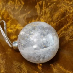 Satinierte Weihnachtskugel befüllt mit Girlande und Glitter auf der Innenseite, B-WARE!!!