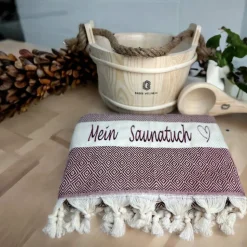 Saunatuch mit Namen aus Baumwolle, 100x180 bestickt Geschenk Geburtstag JGA Abitur Abschluss Geschenk Muttertagsgeschenk