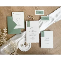 Save the Date Karte - „Modern Greenery“ - Modernes & detailreiches Design - verschiedene Farben - Hochzeitseinladung