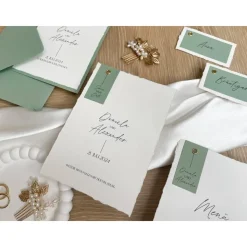 Save the Date Karte - „Modern Greenery“ - Modernes & detailreiches Design - verschiedene Farben - Hochzeitseinladung