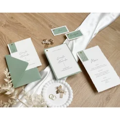 Save the Date Karte - „Modern Greenery“ - Modernes & detailreiches Design - verschiedene Farben - Hochzeitseinladung