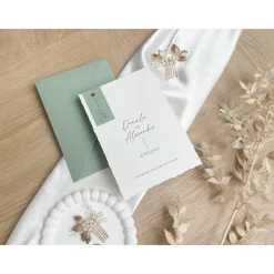 Save the Date Karte - „Modern Greenery“ - Modernes & detailreiches Design - verschiedene Farben - Hochzeitseinladung