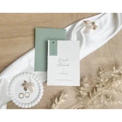 Save the Date Karte - „Modern Greenery“ - Modernes & detailreiches Design - verschiedene Farben - Hochzeitseinladung