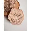 Save the Date Magnet aus Holz, originelle Karte zur Hochzeitseinladung, personalisiert