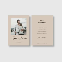 Save-the-Date Karten "Pastellsand", Postkarten 105 x 148 mm