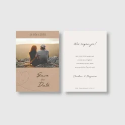 Save-the-Date Karten "Perlbeige", Postkarten 105 x 148 mm