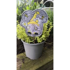 S-BST001-01 Blumenstecker aus Filz bestickt - Bienengnome - Handmade