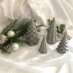 Scandi Weihnachtsdeko - Weihnachtsbäume Tannenbäume aus Beton grau, 2 Größen