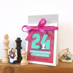 Schach-Adventskalender mit 24 leichten Schachrätseln – Matt in 1 und 2 Zügen für Kinder & Erwachsene