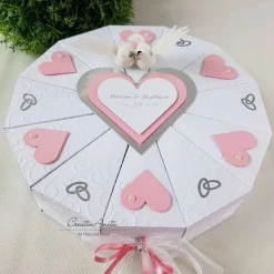 Schachteltorte RINGE WEISS-ROSA Geldgeschenk Torte Hochzeit Geschenkidee