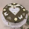 Schachteltorte 2-stöckig zum Jubiläum - Hochzeit - Geldgeschenk OLIVE-WEISS